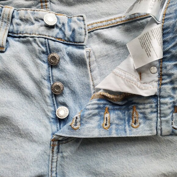 H&M & Denim Boyfriend Low Waist Light Wash Distressed Straight Leg Jeans Size 6 - Picture 7 of 15